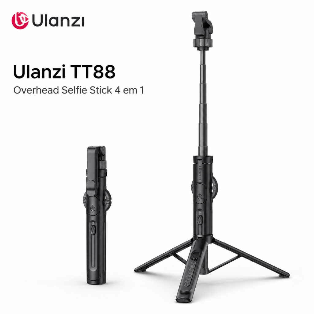 Ulanzi TT88 Bastão Selfie Tripé Overhead 4 em 1 MagSafe Bluetooth