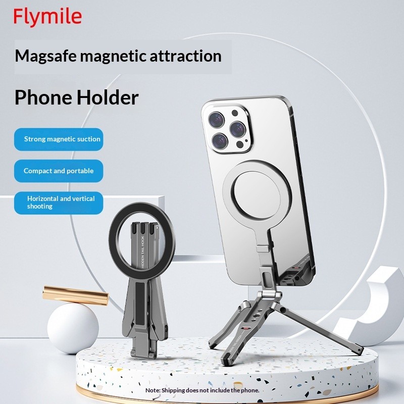Suporte magnético para celular magsafe dobrável clipe de Metal tripé de mesa Selfie Stick