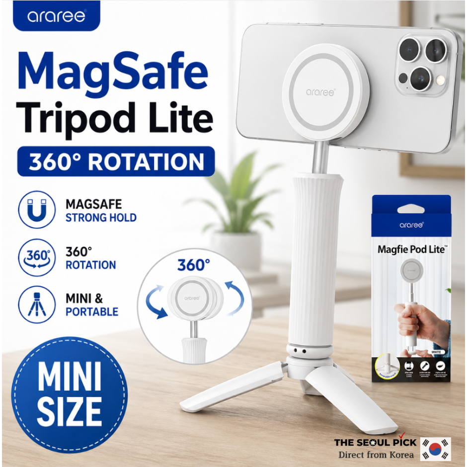 Araree MagSafe Phone Tripé Mini Conjunto De Suporte Para Smartphone De Viagem Com Rotação De 360