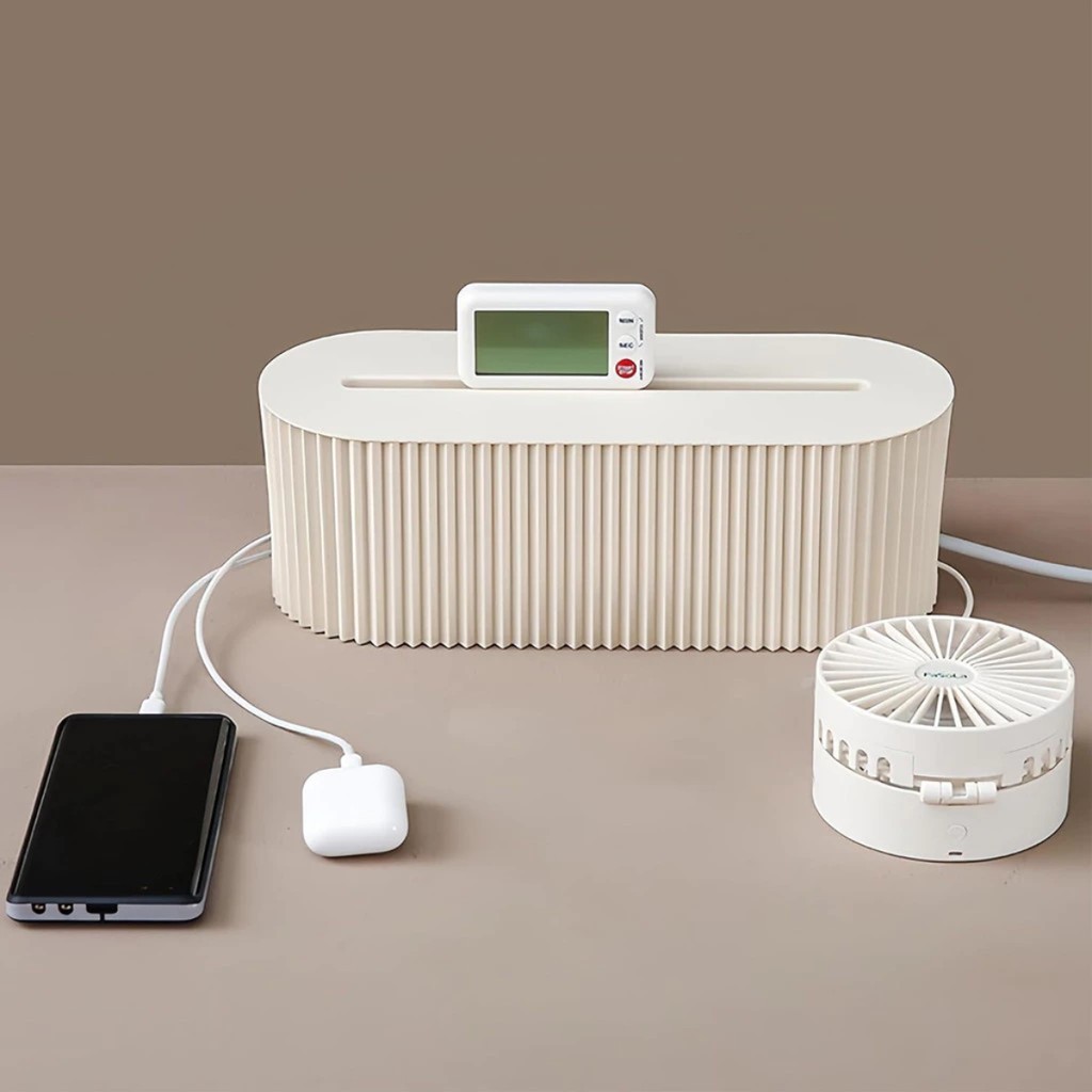 Organizador de Cabos e Fios de Mesa Tomadas Caixa Multiuso Armazenamento