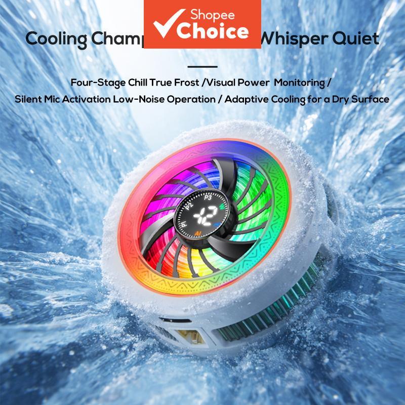 RGB Semiconductor Phone Cooler, Refrigerador de Telefone Semicondutor RGB, Design 2 em 1 Magnético e de Clip, Ventilador
