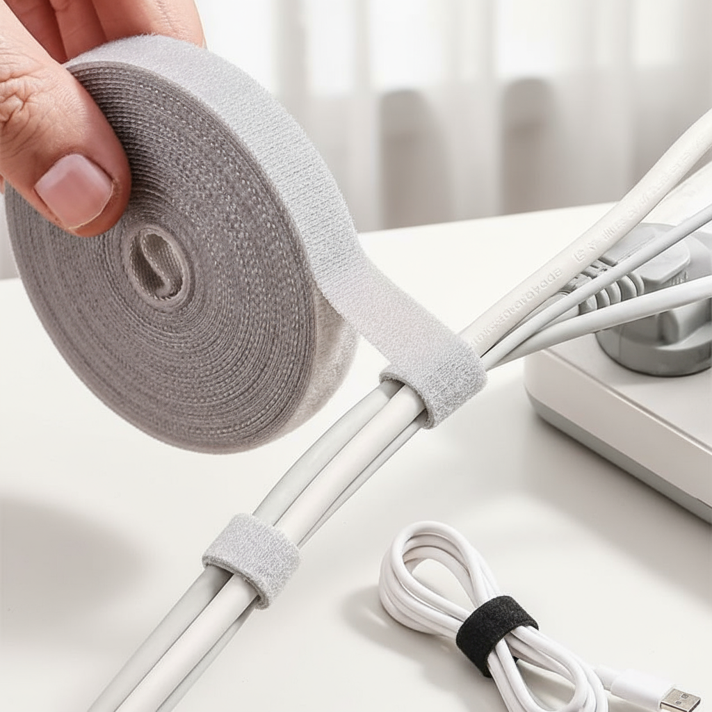 Fita para Organização de Cabos, Enrolador de Fios, Abraçadeiras Protetoras para Cabos de iPhone, Xiaomi, Samsung 5M