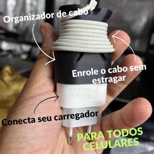Organizador Enrolador de Fio Celulares / Cabos Portátil Multifuncional IPHONE SAMSUNG XIAOMI
