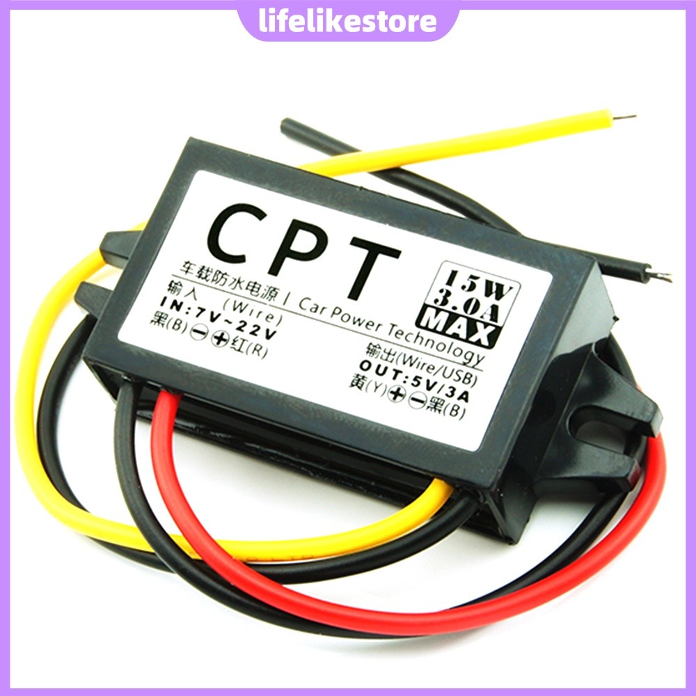 Conversor DC 12V Para 5V Fonte De Alimentação 3A Eletrônicos Automotivos Módulo Abaixador De Tensão Compacto De 15W [lif