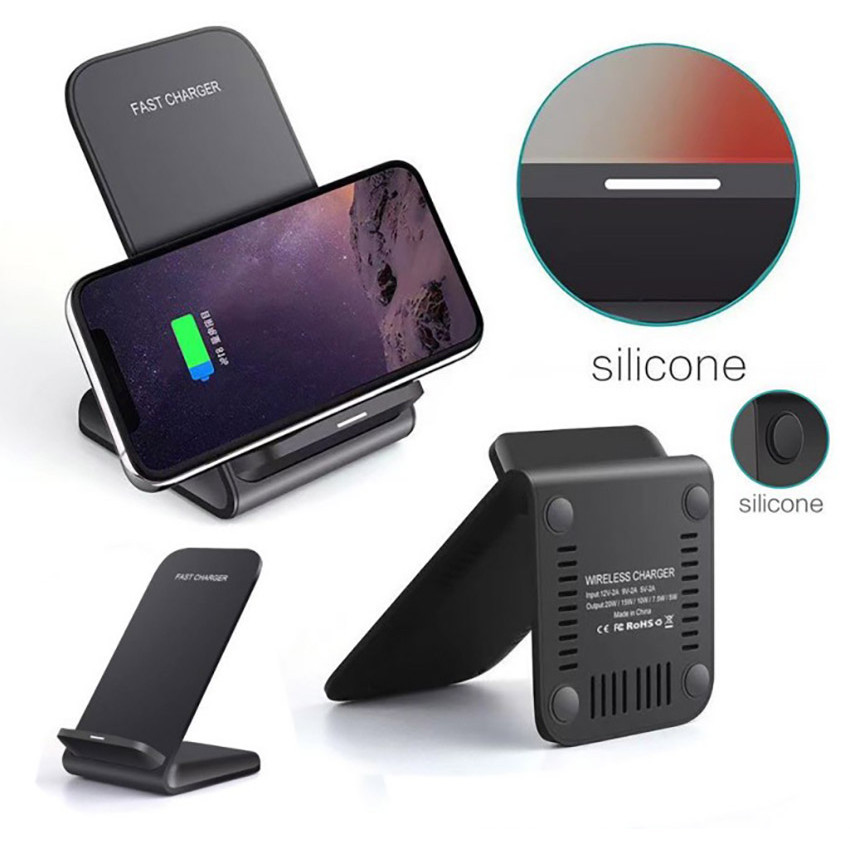 Carregador Sem Fio 2 Em 1 Para iPhone, Samsung e Xiaomi suporte dobrável 15W