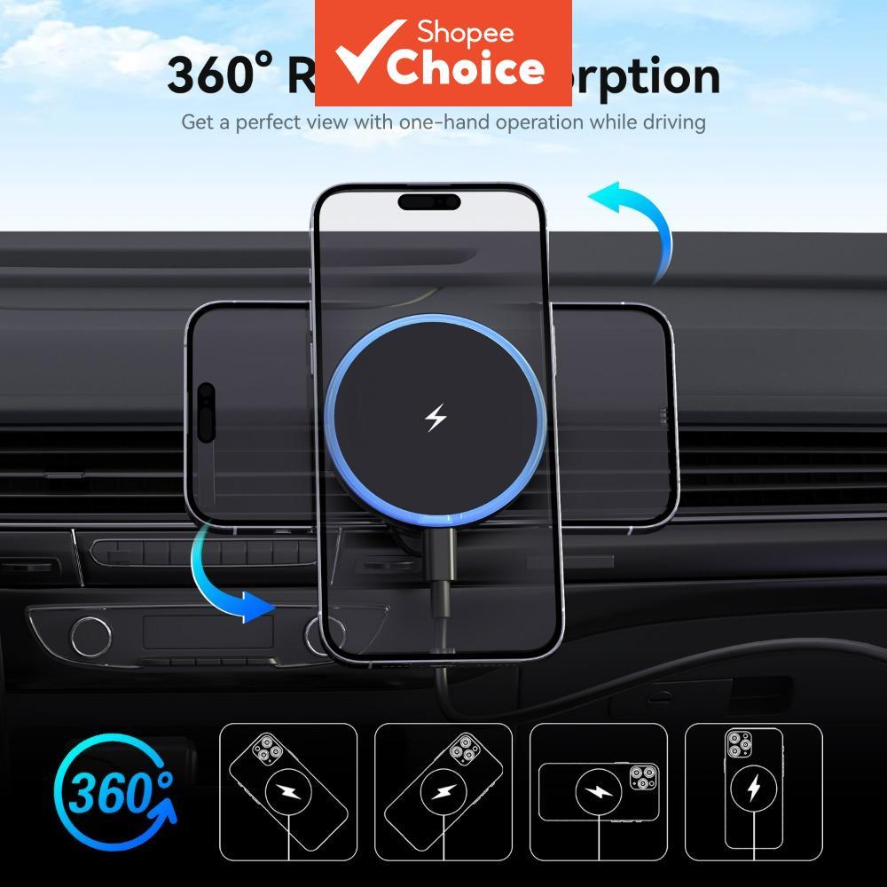 Rápido 15W De Carregamento Sem Fio Magnético Para Saída De Ar Do Carro Suporte Telefone Compatível Com iPhone 17 16 15 P