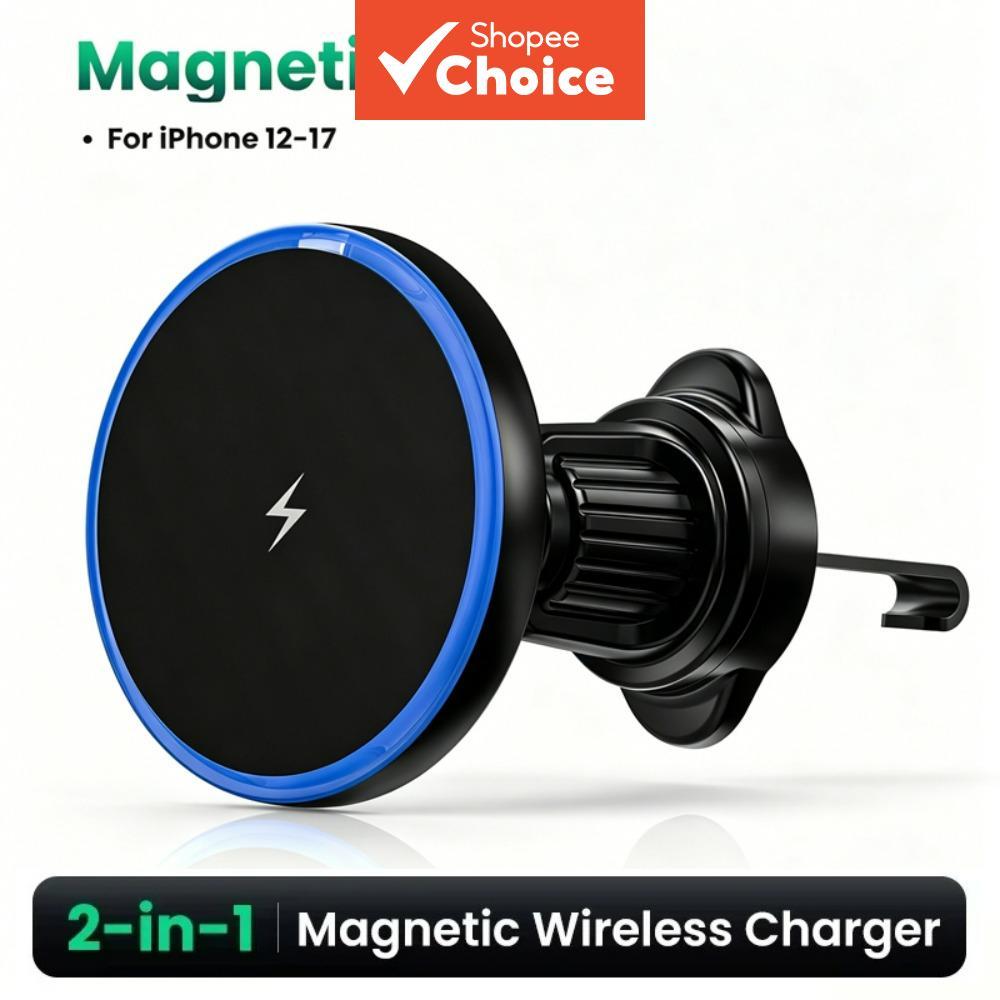 Carregador Magnético Sem Fio 15w Para Carro , Suporte Telefone , Ventilação De Ar , Carregamento Rápido Iphone 15 16 17