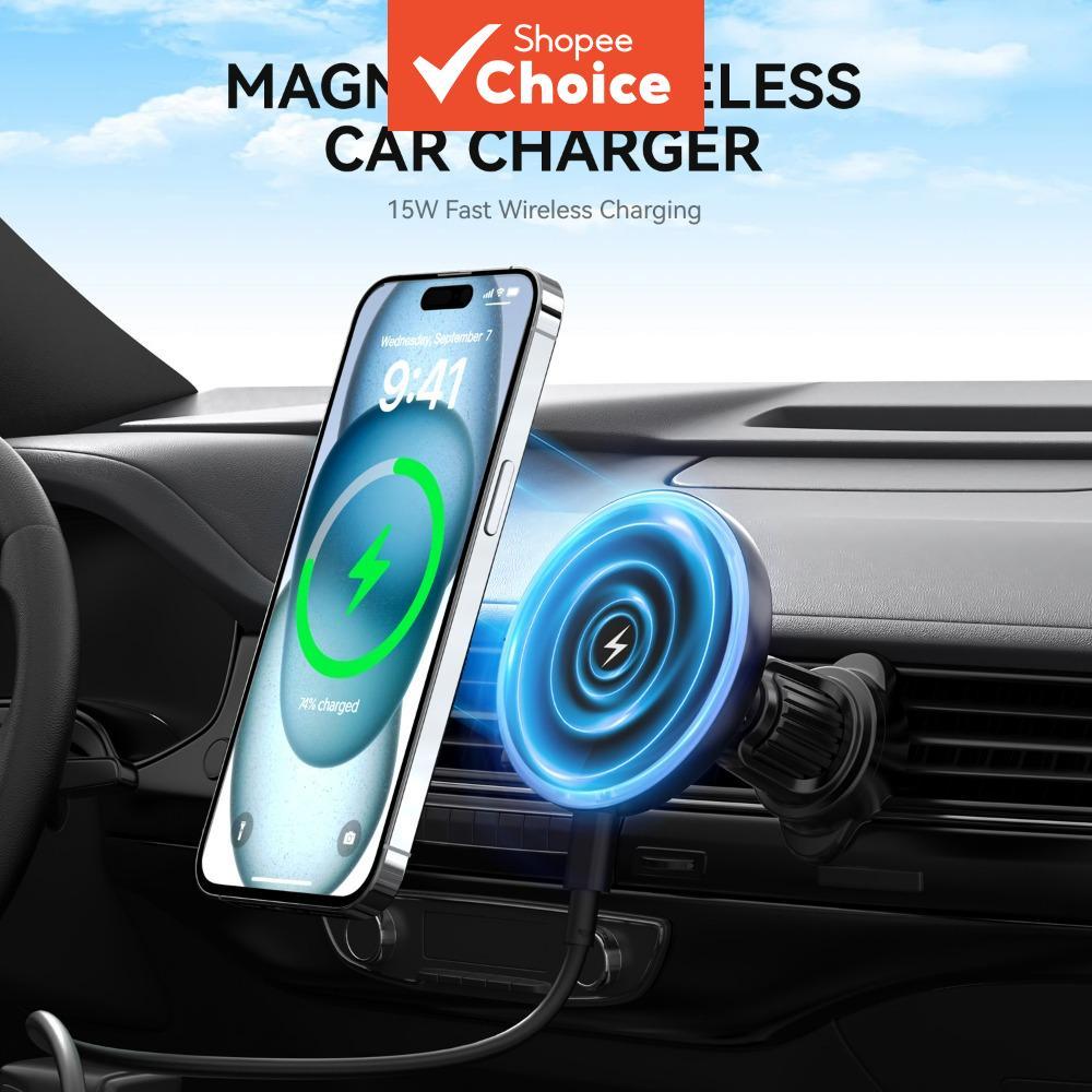 Suporte magnético de 15W para carro, saída de ar, suporte de telefone sem fio para iPhone 17/16/15 Pro Max