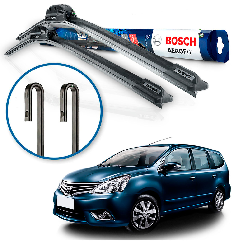 Par Palheta Limpador Parabrisa Aerofit Bosch Livina 2009 10 11 12 13 A 23 24 2025 Braço Gancho
