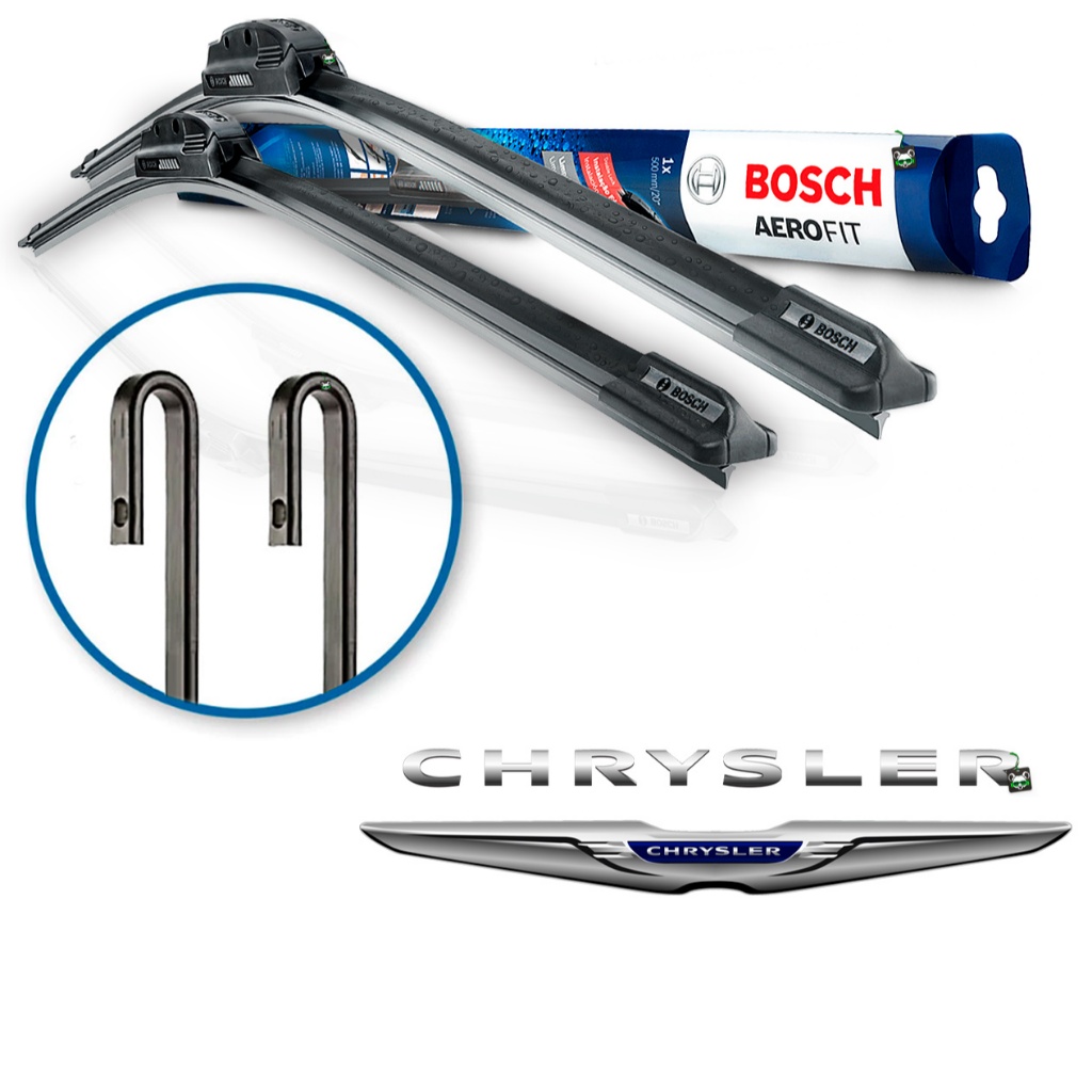 Par Palheta Limpador Parabrisa Dianteira Bosch Aerofit Chrysler Braço Gancho