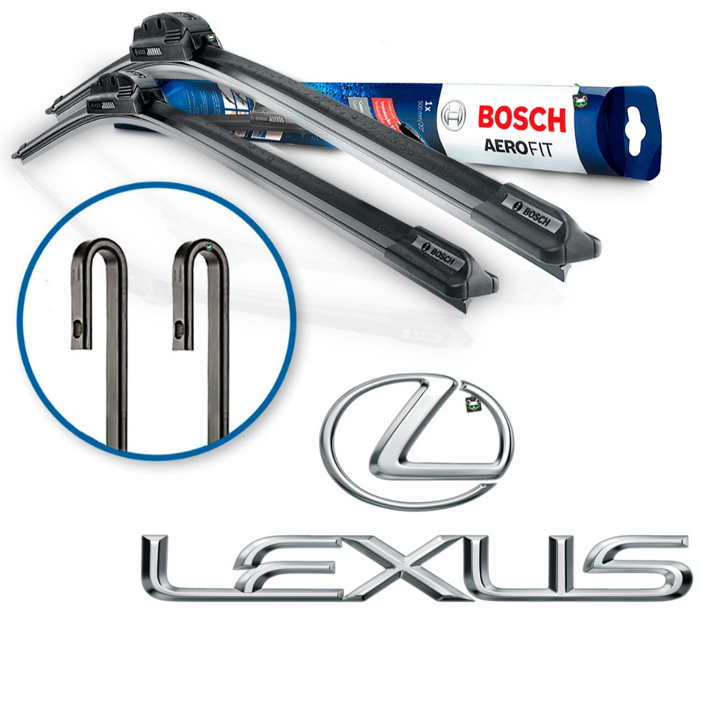 Par Palheta Limpador Parabrisa AeroFit Bosch Lexus Braço Gancho