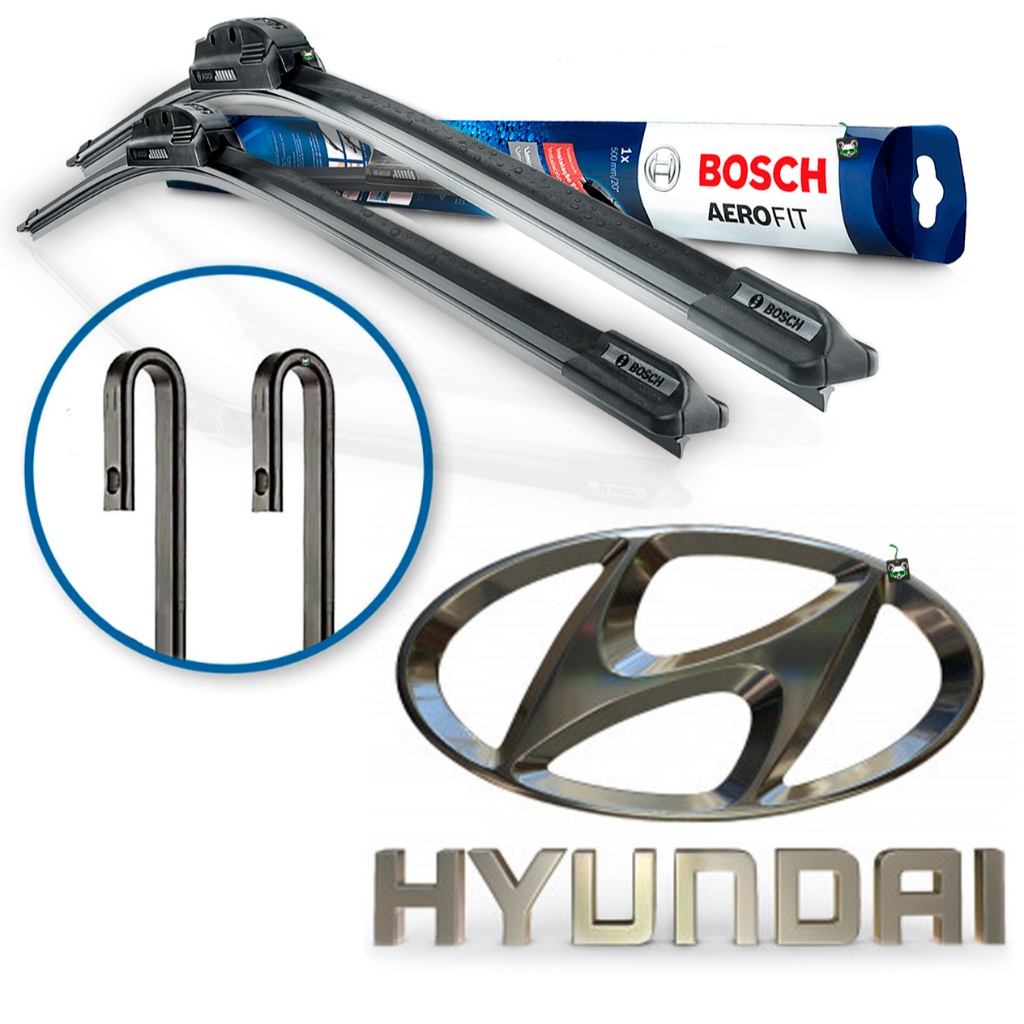 Par Palheta Dianteira Bosch AeroFit Hyundai Braço Gancho