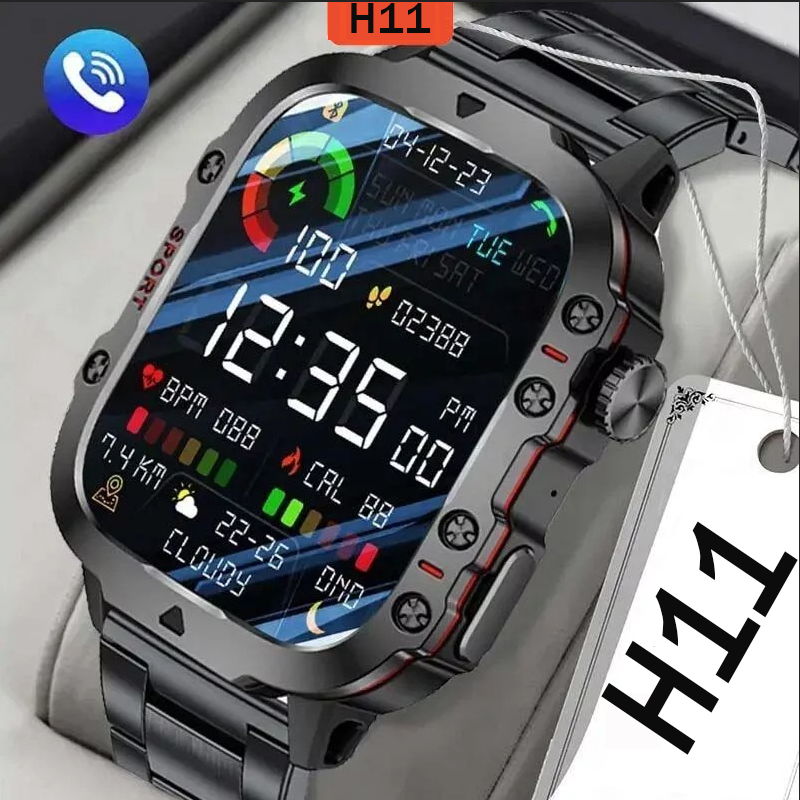 Smart Watch H11 Três em Um Original Masculino Feminino Esportivo Tela de Toque HD de 1,83 inches