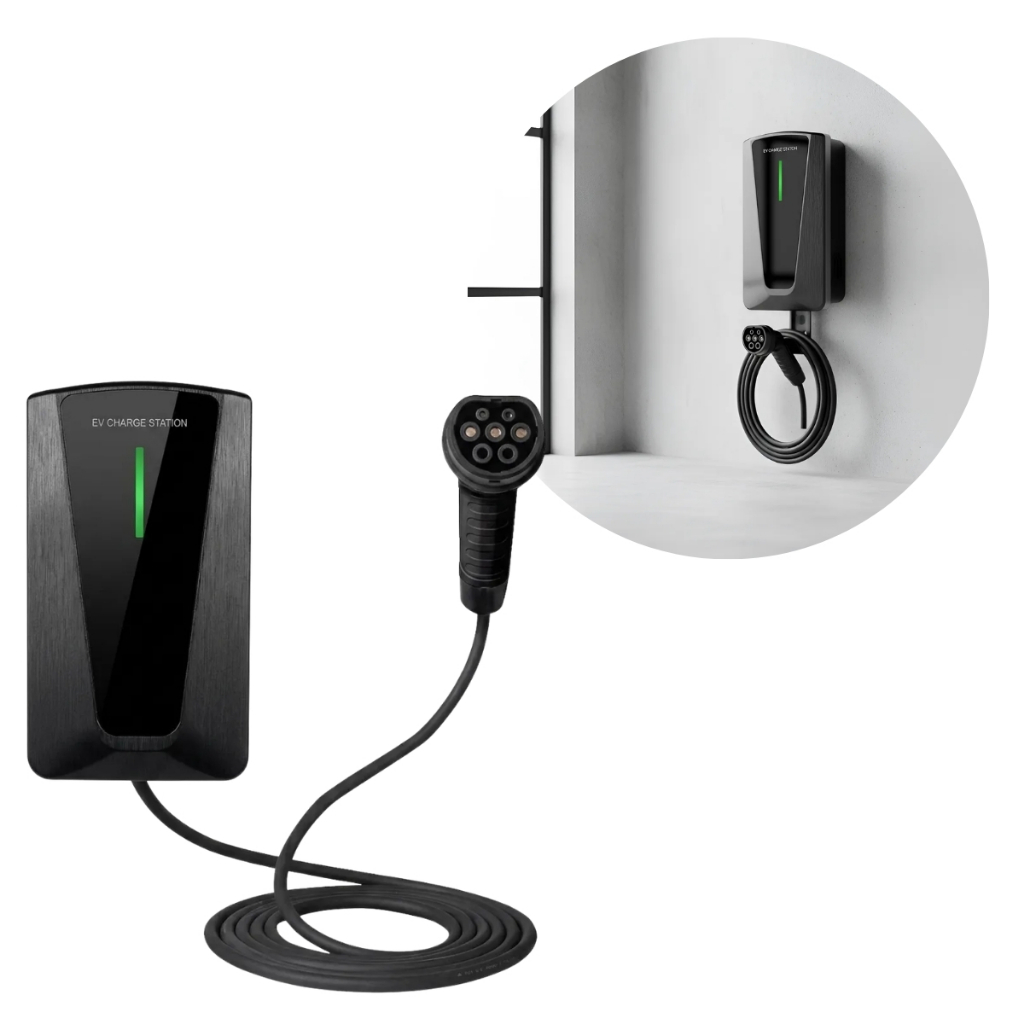 Carregador Wallbox Tipo 2 32A 7kW 220V Cabo 5 Metros Carro Elétrico