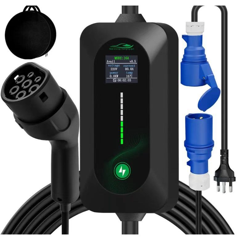 Carregador Portátil EV 7kW 32A Tipo 2 Bivolt 127V/220V – Ideal para Carro Elétrico com 5m de Cabo