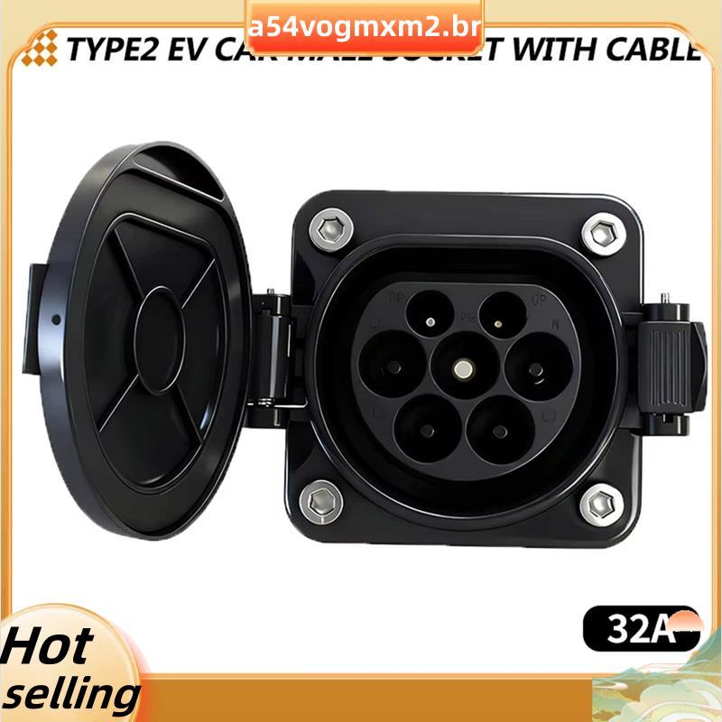 EVSE Soquete Tipo 2 Macho 32A 3P Para Veículos Elétricos Carregador Lateral De Carro IEC 62196 Padrão Ev