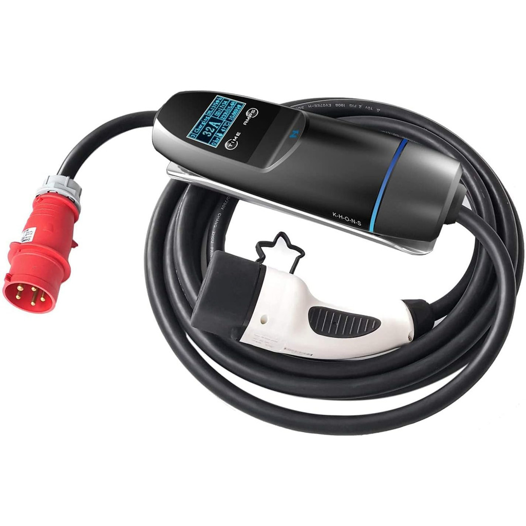 Carregador EV Khons Tipo 2 22kW 32A Portátil