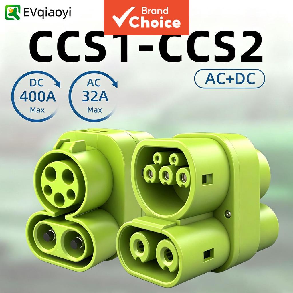 EVqiaoyi Adaptador Ativo CCS1 para CCS2 AC 32A DC 400A 1000V Conector de Carregador SAE j1772 para IEC62196 Tipo 1 para