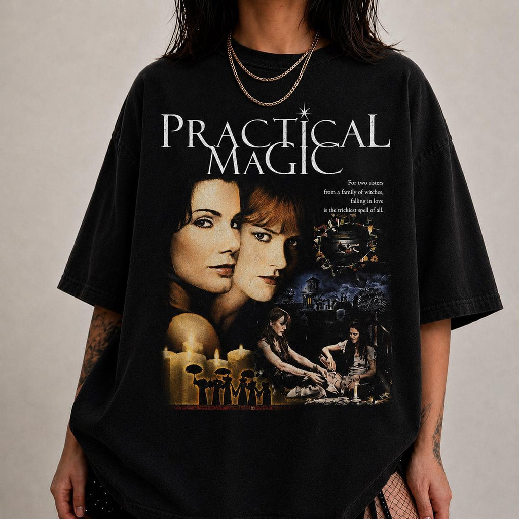 Camiseta Masculina Feminina Practical Magic Filme Poster T‑shirt Unissex Streetwear Envio Imediato