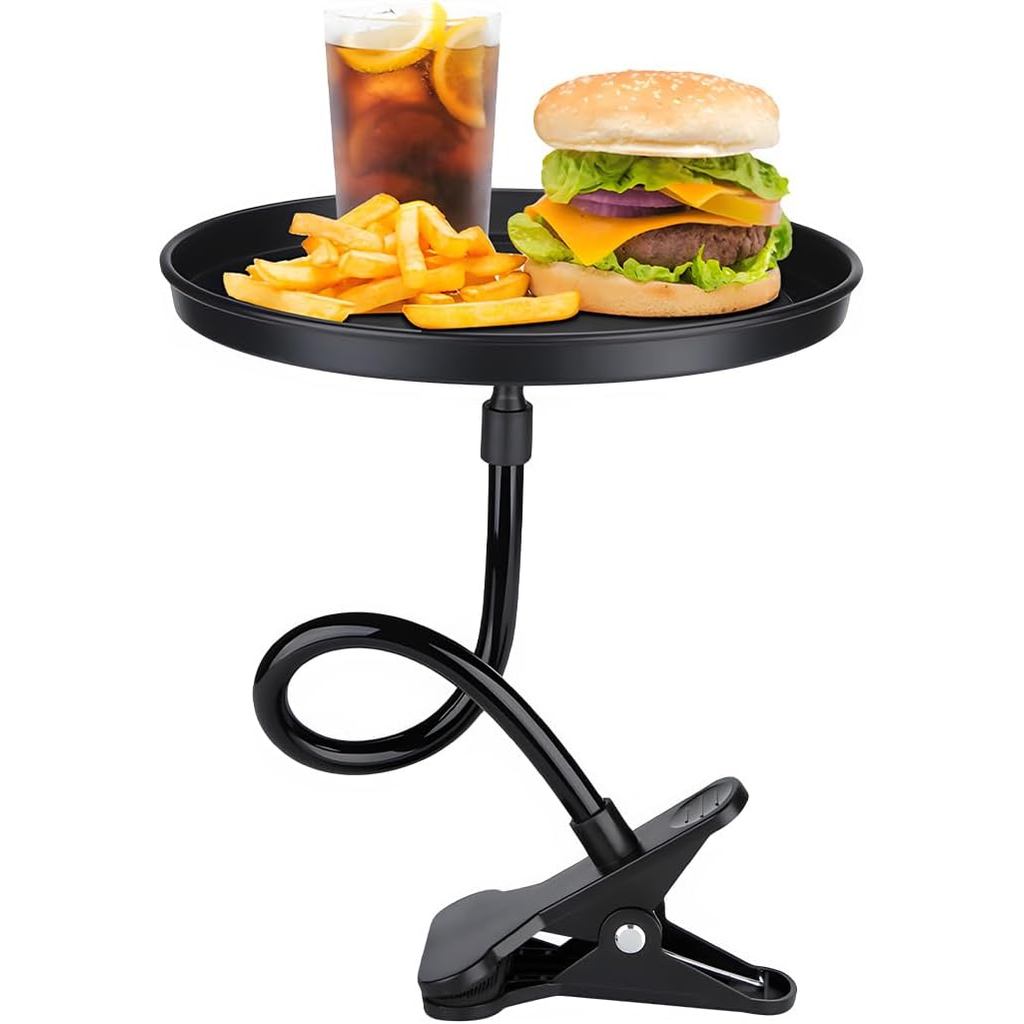 Adjustable Food Tray for Car, 360° Swivel Non-Slip Car Food Table for Drinks and Snacks, 8.7 Inches Diameter Swivel Car