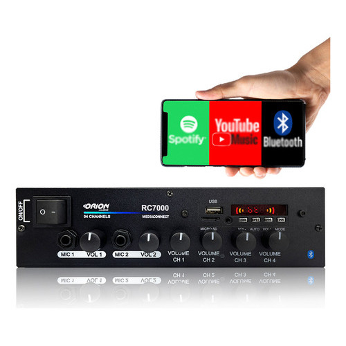 Amplificador Som Ambiente 500 W Bluetooth 4 Canais Rc7000bt