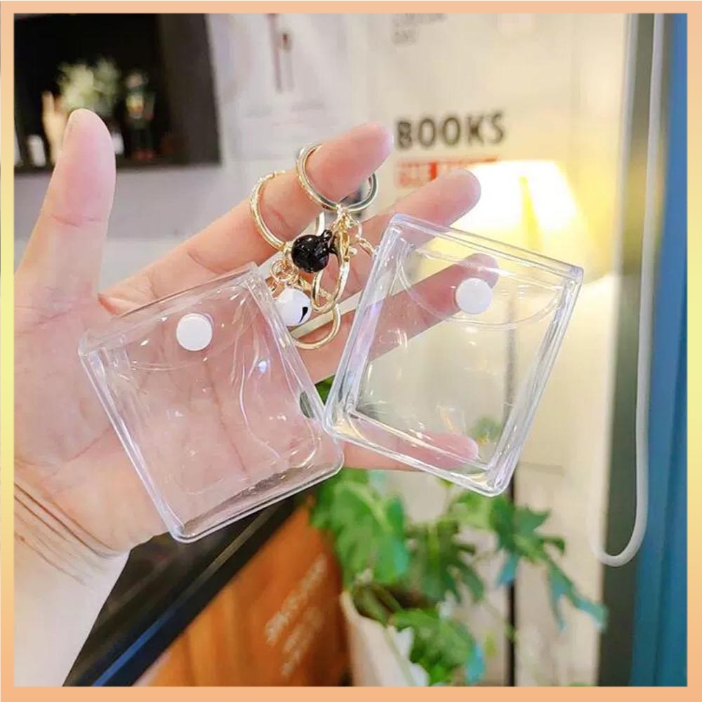Bolsas De PVC Transparente Mini Moedas Quadradas Em Carteiras Pequenas De Chaves Transparentes Para Meninas Batom Fones De Ouvido Bolsa