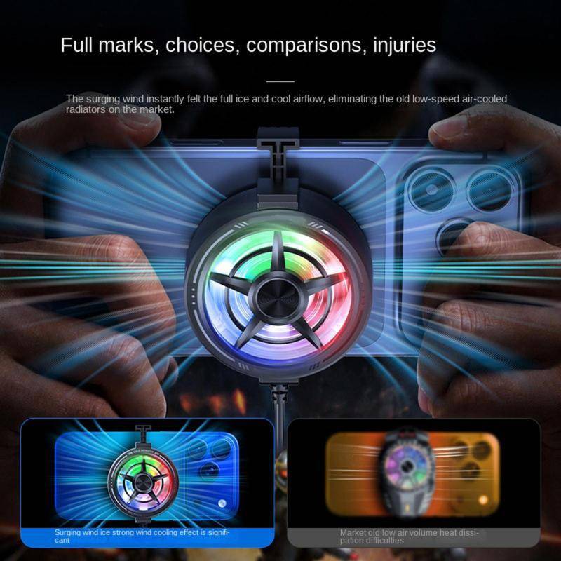 MOSHI Clip On Phone Cooler Fan Baixo Consumo De Energia RGB Light USB Powered Fast Radiator Para Uso Em Jogos BR