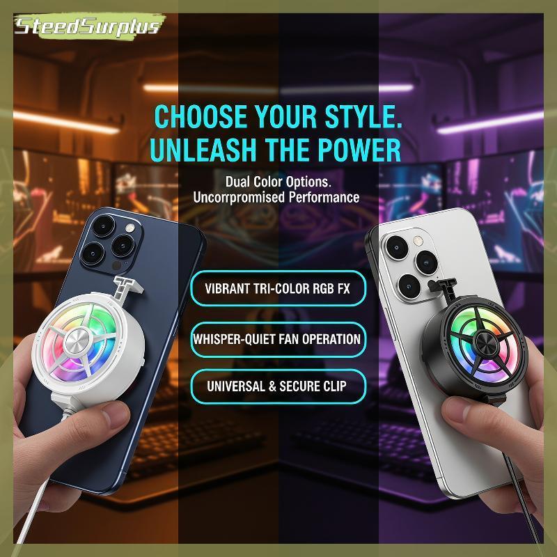 SS Clip On Phone Cooler Ventilador De Alta Eficiência RGB Light USB Powered Fast Radiator Para Jogos Video Calling BR