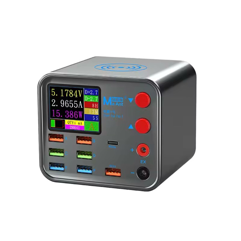 USB Charge Dianba No.1 MaAnt Testador de Carga USB PD QC3.0 8 Portas Display LCD Colorido Medidor de Corrente e V BIVOLT