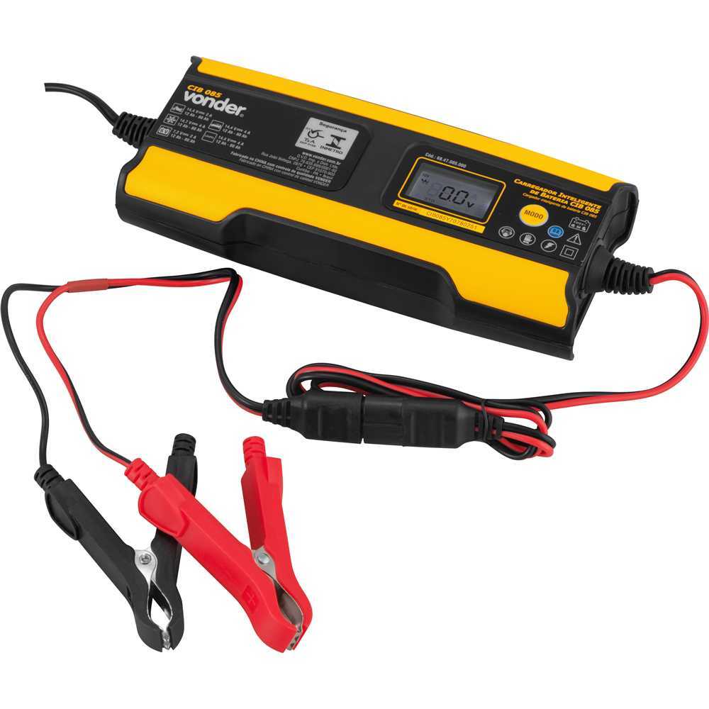 Carregador Inteligente de Bateria Vonder CIB 085 Bivolt 6V 12V 2A 4A AGM Gel LiFePO4 até 80Ah