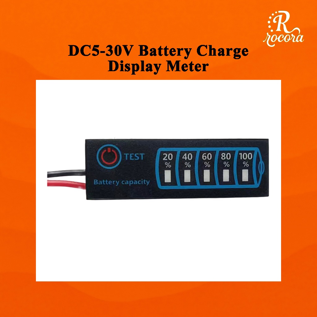 Indicador De Nível De Bateria DC5-30V Painel LED De Lítio/LiFePO4/Medidor De Exibição De Carga De Chumbo-Ácido