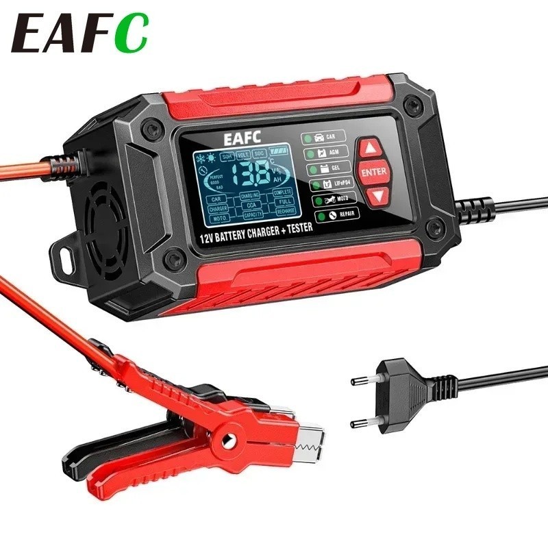 EAFC 2 Em 1 Carregador E Testador De Bateria De Carro , 12V 6A 1.9 