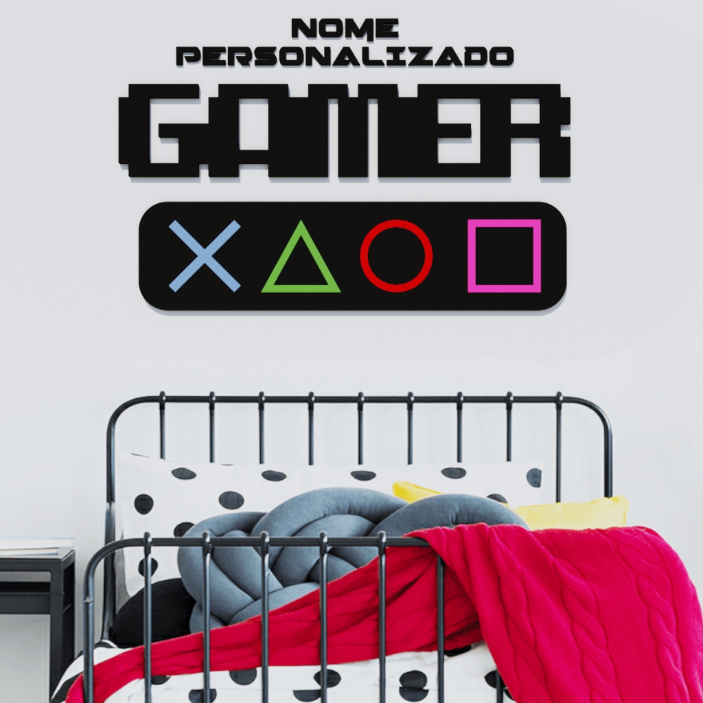 Escultura Gamer Botões Play Station Personalizado