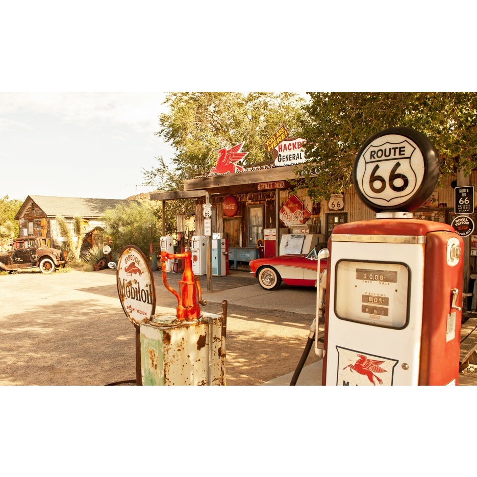 Pôster Retrô  -   Route 66 Gas Station  -   Decora  -   33 Cm X 48 Cm