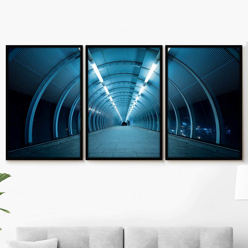 quadro decorativo 3 peças paisagem urbana London station decoração sala qurto
