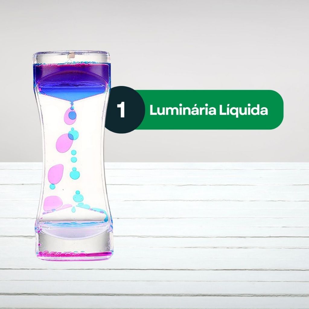 Ampulheta Timer Dupla Cores Óleo Líquido Flutuante Movimento Bolhas Desk Decora Descendente Sensorial - 1unid