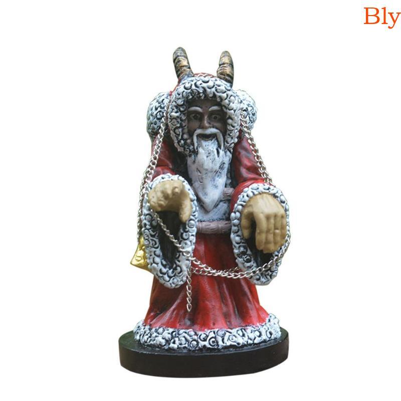 Bly Halloween Krampus Resina Estátua Gótico Chifre Papai Noel Escultura Estatuetas Natal Jardim Desk