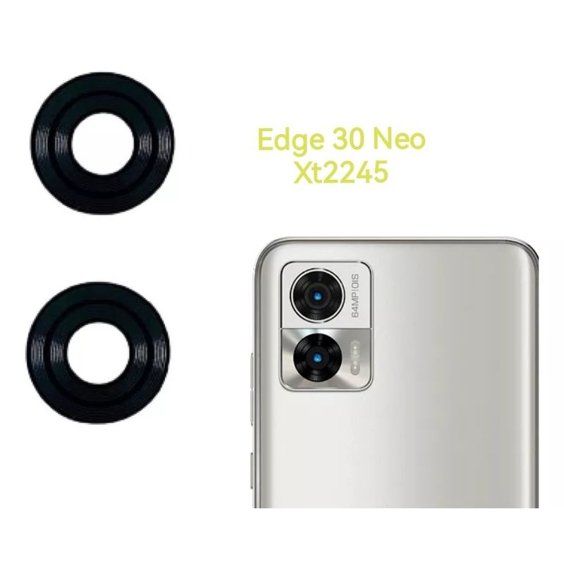 Vidro Lente Camera Traseira Compatível Moto Edge 30 Neo Xt2245 (2pçs)(com adesivo )