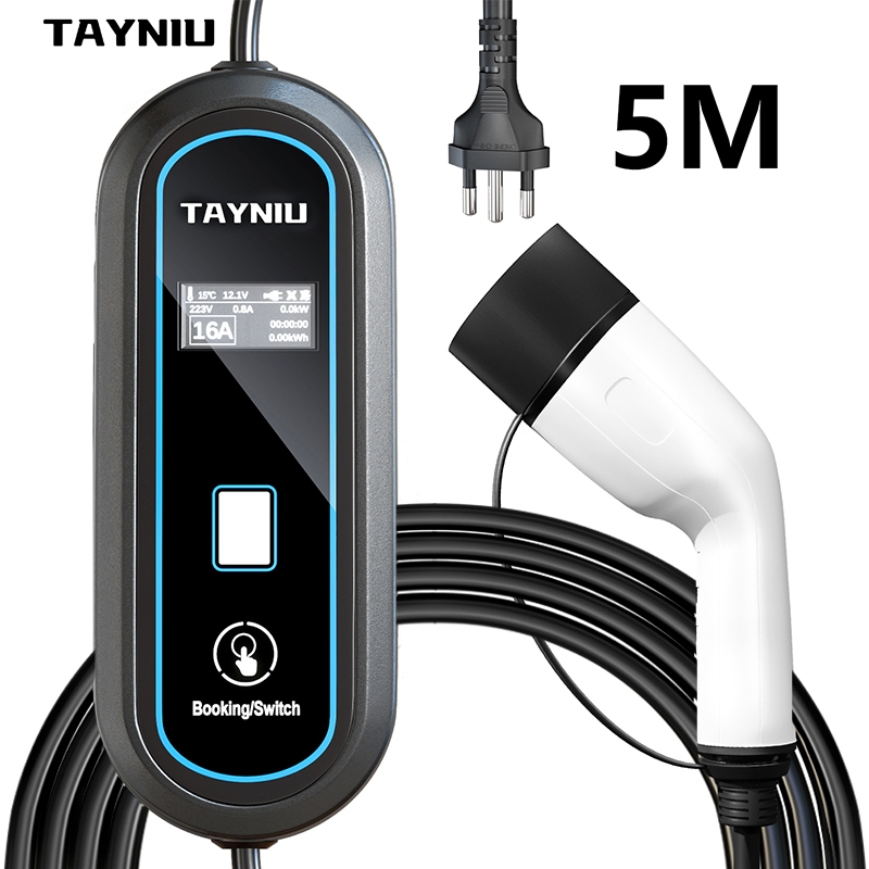 Carregador para Veículo Elétrico TAYNIU 3,5kW com Cabo 5m Compatível com BYD Dolphin Mini Plugue BR 20A