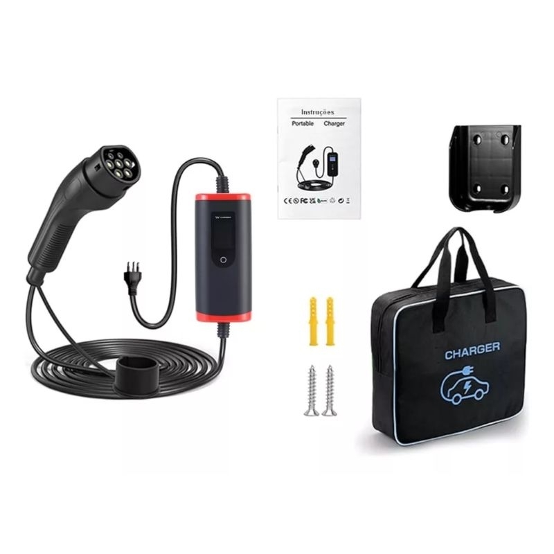 Carregador Portátil Para Carro Elétrico 3,5kw Type 2Bivolt