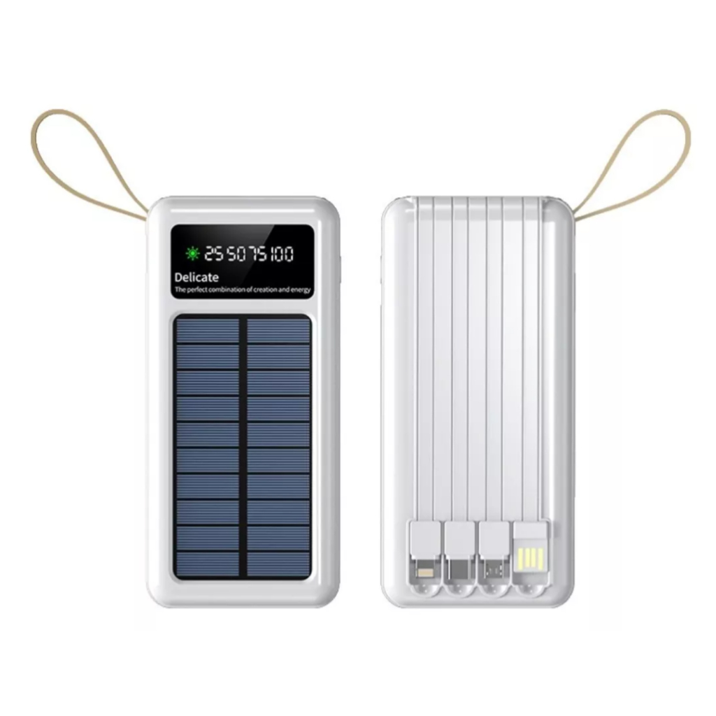 Carregador Portátil Solar 10000mah 5 Em 1 Multifuncional Power Bank