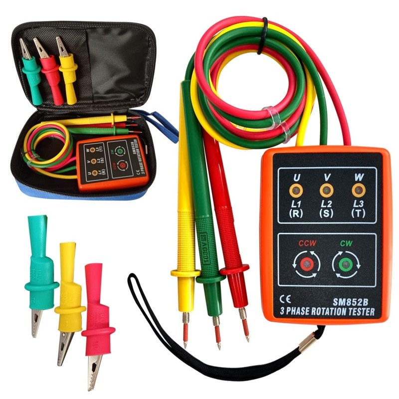 Medidor Indicador 60V-600V AC Testador De Sequência De Fase Campainha LED Com Bolsa Portátil