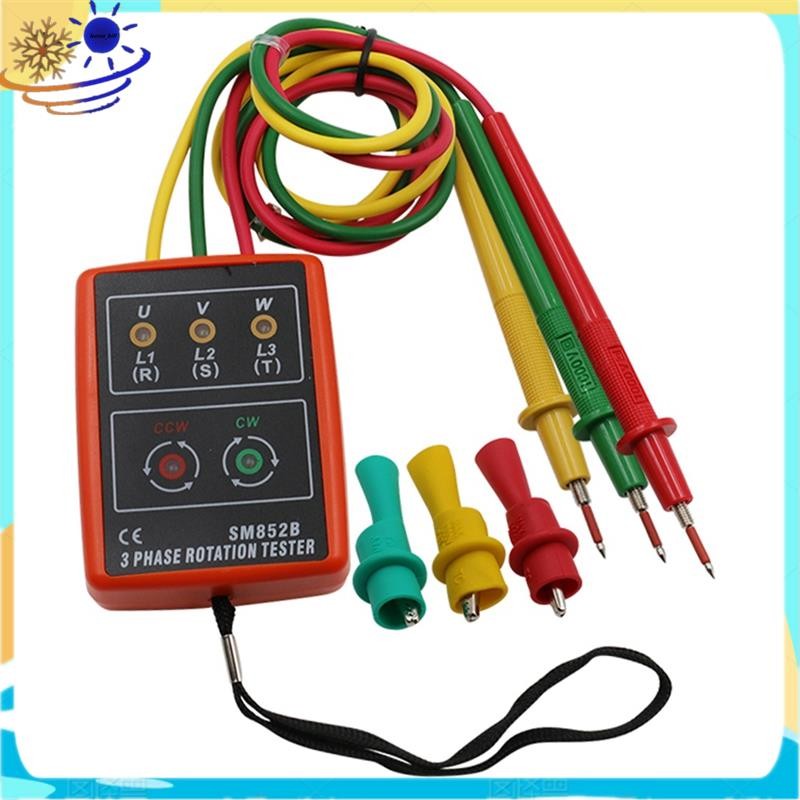 60V-600V AC Indicador Medidor Testador De Sequência De Fase Campainha LED Com Bolsa Portátil