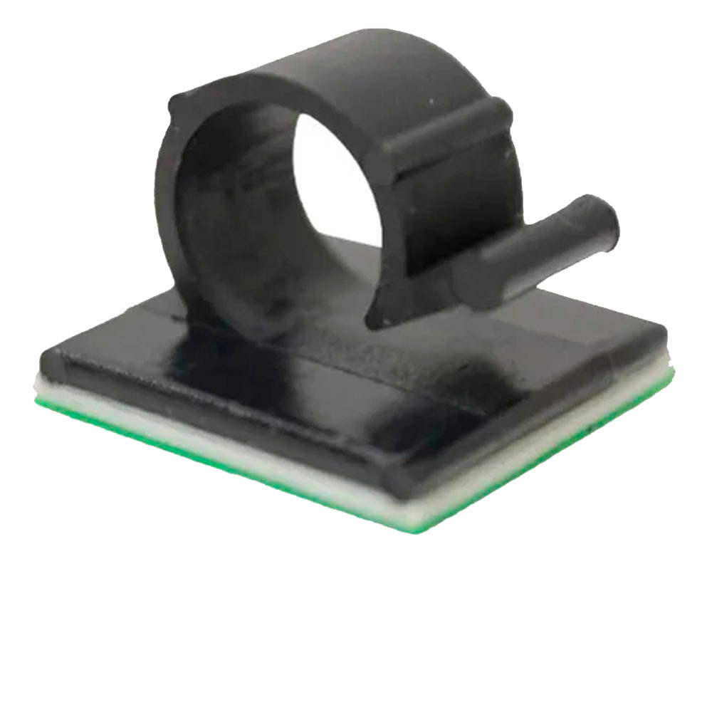 Clip Base Fixadora Abraçadeira Autoadesivo 6mm - 50pçs Preta