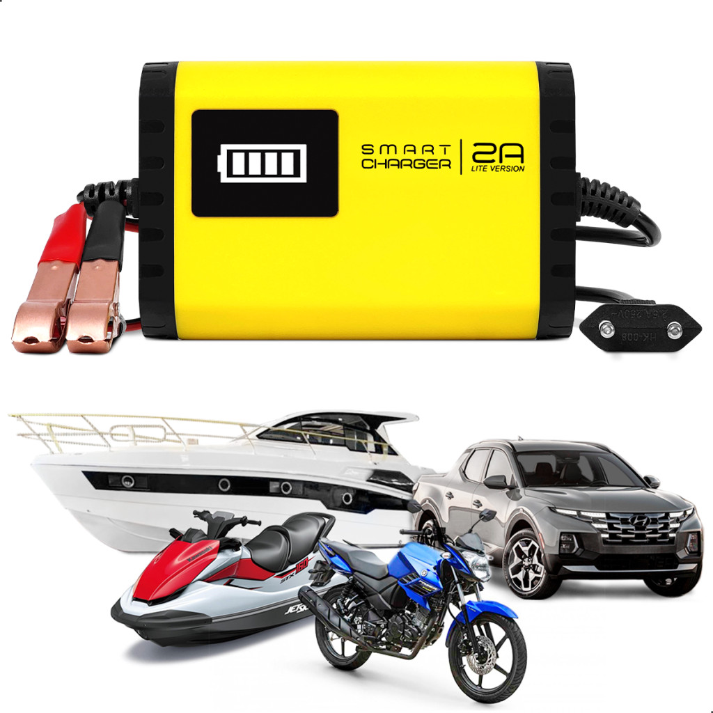 Carregador Bateria Portatil Auxiliar Partida Automotivo Moto