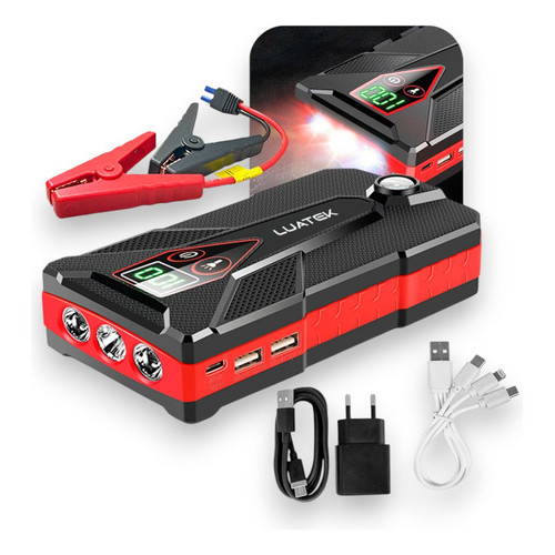 Carregador De Bateria Auxiliar Partida Portatil Automotivo