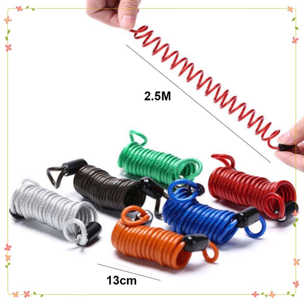 2.5m Bold Spring Cable Bike Tool Anti-Roubo Scooter Lembrete De Segurança Alarme De Motocicleta