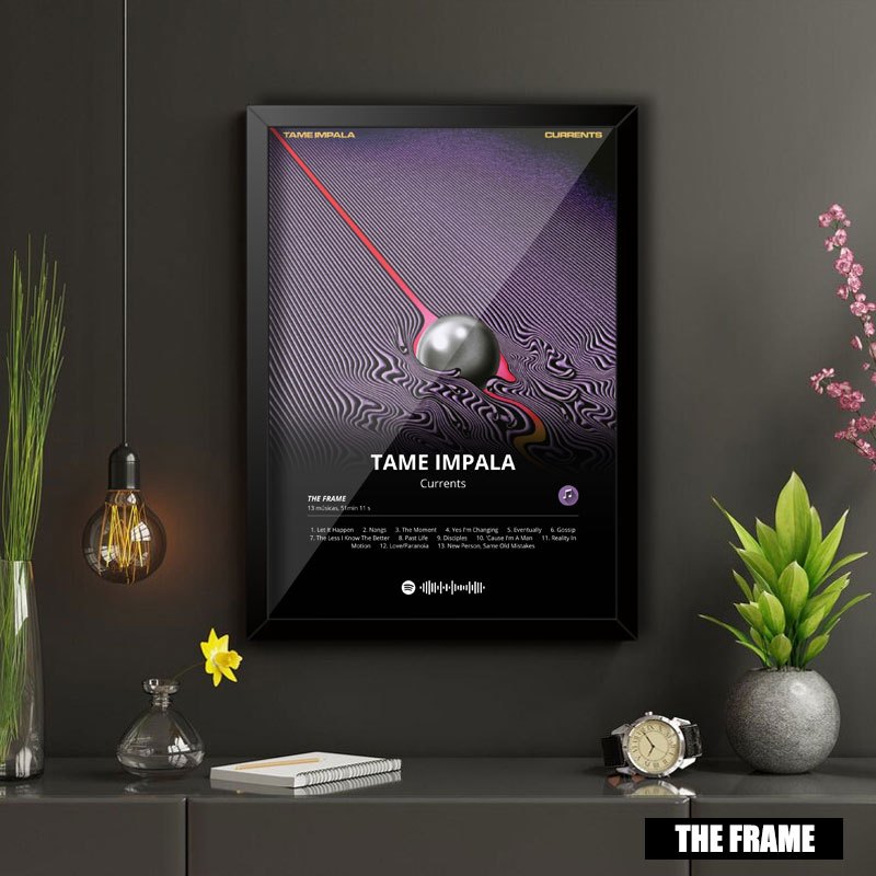 Quadro Decorativo A4/A3 Spotify Tame Impala Album Currents