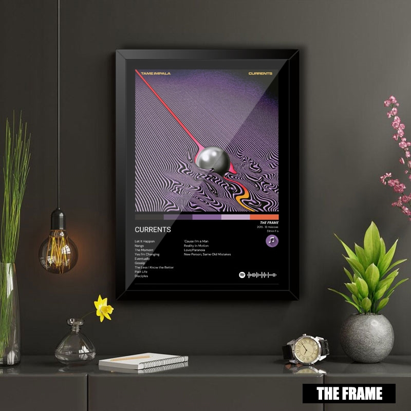 Quadro Decorativo A4/A3 Spotify Tame Impala Album Currents