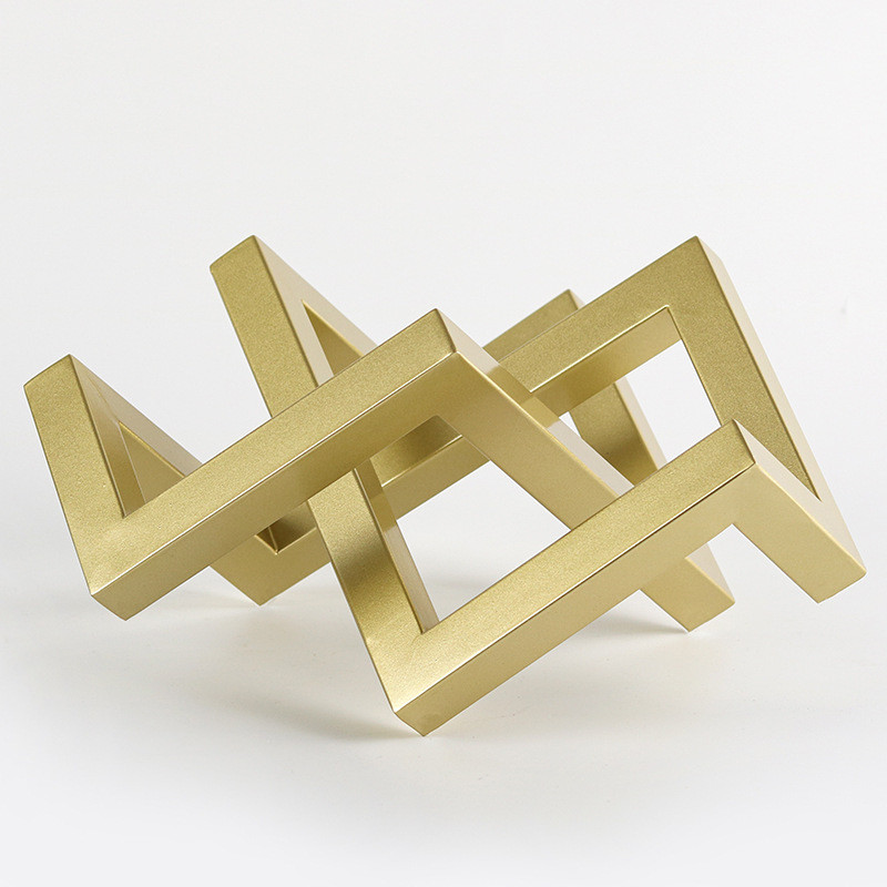 3ZLC Geometric art, abstract metal ornaments, model room, sales office, wine cabinet, bookshelf, light luxury, modern, c